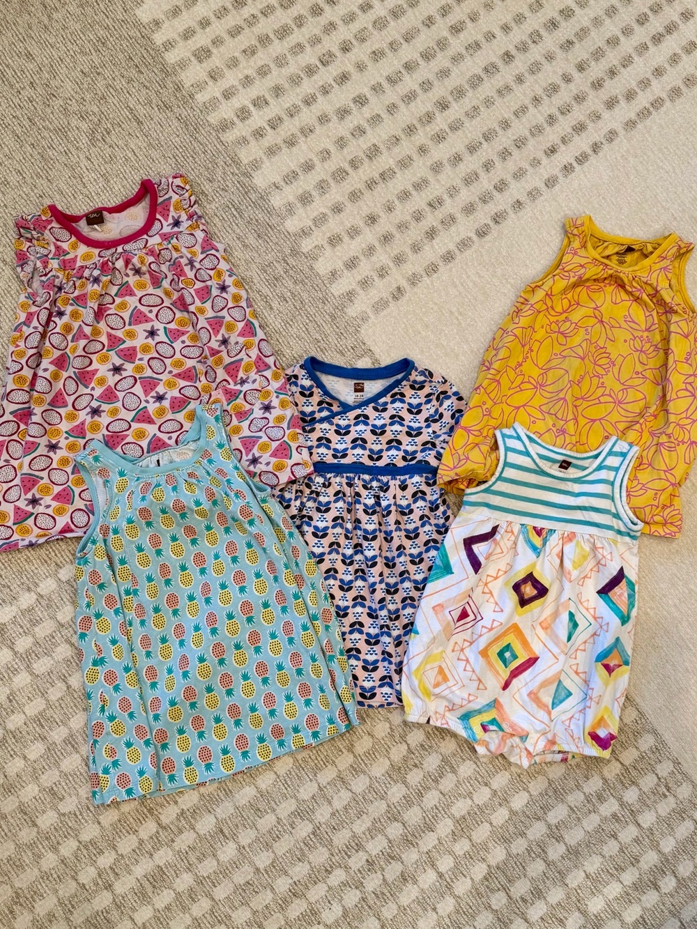 Lot of Five Tea Collection dresses, 18-24 months